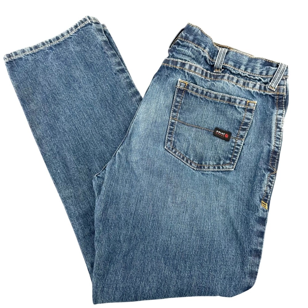 Ariat M5 Straight Leg FR Jeans Mens 42x34 Medium Wash Flame Resistant CAT 2 2112